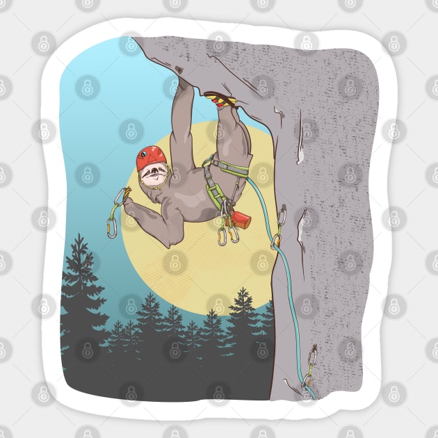 Sloth Rock climbing Sticker by mailboxdisco